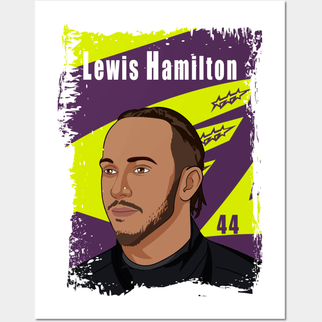 Lewis Hamilton Illustration Tribute Wall Art by Mandra